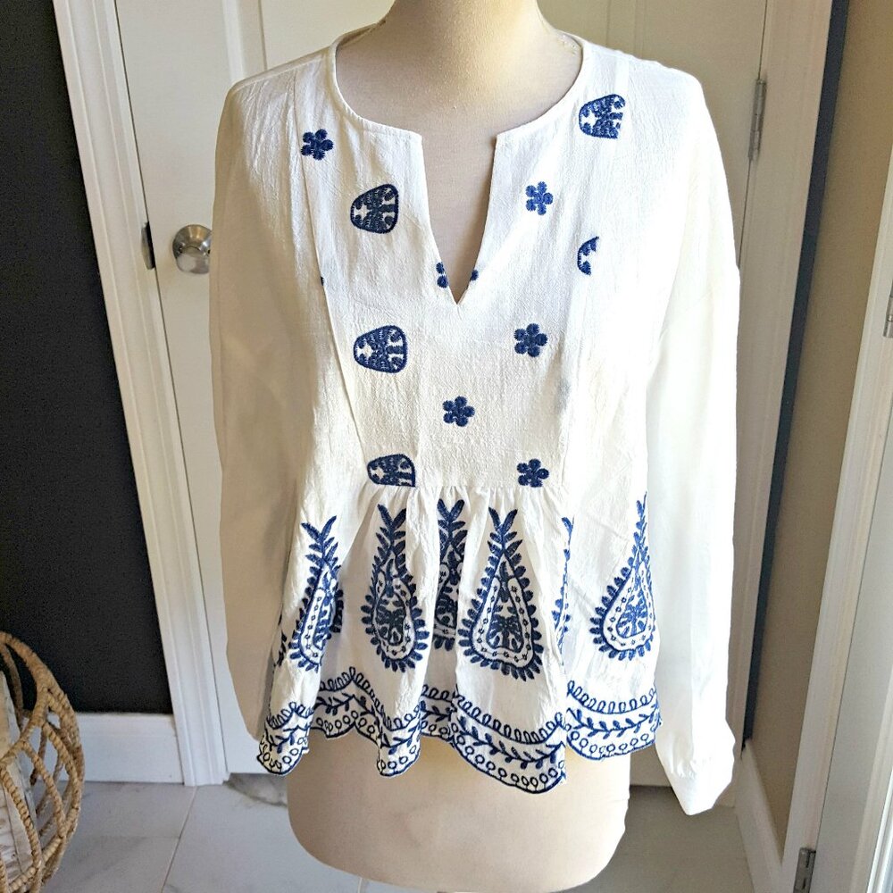 NEW! OVERSIZED BOHO Embroidered BLOUSE SZ XL - Picture 4 of 4